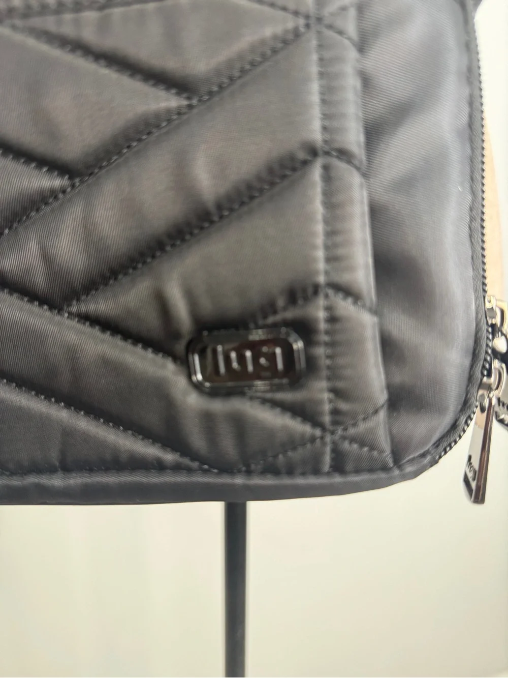 lug Black Quilted Nylon Messenger Crossbody Bag
